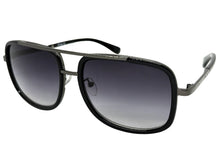 Classic Modern Retro Luxury Designer Style SUNGLASSES Square Black & Gunmetal Frame 3077