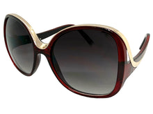 Oversized Exaggerated Vintage Retro Style SUNGLASSES Large Square Red & Rose Gold Frame 30340
