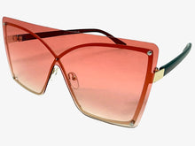 Oversized Trendy Bold Modern Retro Shield Style SUNGLASSES Large Flat Multicolor Lens E0443