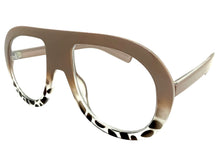 Oversized Classic Vintage Retro Style Clear Lens EYEGLASSES Large Round Khaki Frame TR90