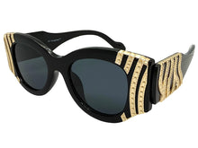 Exaggerated Classic Vintage Retro Cat Eye Style SUNGLASSES Thick Black Frame - Dark Lens 9717