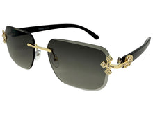 Classy Elegant Luxury Modern Hip Hop Style SUNGLASSES Rimless Gold Frame 7542