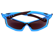 Classic Sporty Wrap Around Style SUNGLASSES Large Blue Frame - Blue Lens 2745