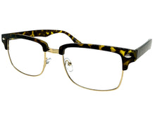 Classic Sophisticated Vintage Retro Style Clear Lens EYEGLASSES Square Tortoise & Gold Frame 5450