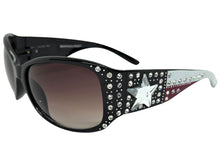 Classy Elegant Western Cowgirl Style Montana West SUNGLASSES Black Frame - Bling Texas Flag SGS-TX03