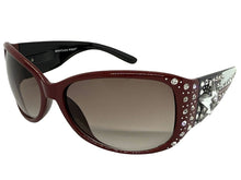 Classy Elegant Western Cowgirl Style Montana West SUNGLASSES Maroon Frame - Bling Texas Flag SGS-TX03