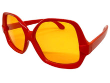 Oversized Exaggerated Vintage Retro Style SUNGLASSES Large Orange Frame 4754