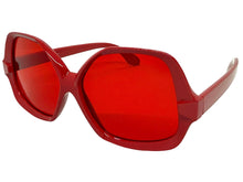 Oversized Exaggerated Vintage Retro Style SUNGLASSES Large Red Frame 4754