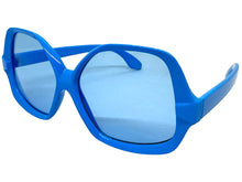 Oversized Exaggerated Vintage Retro Style SUNGLASSES Large Blue Frame 4754