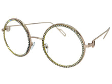 Classy Elegant Luxury Modern Hip Hop Style Bling EYEGLASSES Large Round Rose Gold Frame E0654