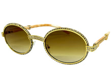 Classy Elegant Luxury Modern Hip Hop Style Bling SUNGLASSES Large Oval Gold & Marble Frame E0651