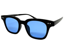 Classic Elegant Vintage Retro Style SUNGLASSES Black Frame - Blue Lens 80841