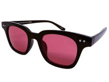 Classic Elegant Vintage Retro Style SUNGLASSES Black Frame - Rose Lens 80841