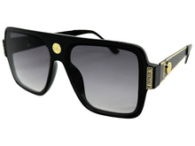 Classic Vintage Retro Luxury Hip Hop Rapper Style SUNGLASSES Large Black & Gold Frame 3078