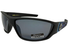 Motorcycle Riding Biker Sporty Wrap Around Choppers SUNGLASSES Safety Eyewear - Blue Flames 6763