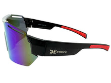 Oversized Sporty Wrap Around Cycling Fishing Biker SUNGLASSES Large Black Frame - Blue Lens 5204