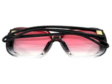 Oversized Exaggerated Vintage Retro Style SUNGLASSES Large Square Black & Red Frame 80960