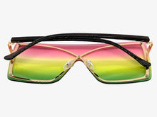Oversized Trendy Bold Modern Retro Shield Style SUNGLASSES Large Flat Multicolor Lens E0443