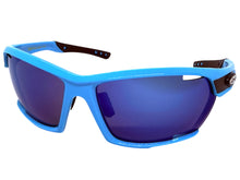 Classic Sporty Wrap Around Style SUNGLASSES Large Blue Frame - Blue Lens 2745