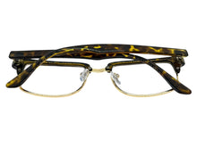 Classic Sophisticated Vintage Retro Style Clear Lens EYEGLASSES Square Tortoise & Gold Frame 5450