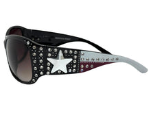 Classy Elegant Western Cowgirl Style Montana West SUNGLASSES Black Frame - Bling Texas Flag SGS-TX03