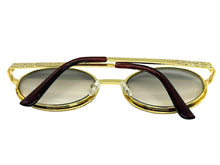 Classy Elegant Luxury Modern Hip Hop Style Bling SUNGLASSES Large Oval Gold Frame E0653