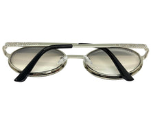 Classy Elegant Luxury Modern Hip Hop Style Bling SUNGLASSES Large Oval Silver Frame E0653