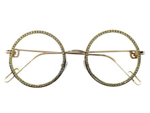 Classy Elegant Luxury Modern Hip Hop Style Bling EYEGLASSES Large Round Rose Gold Frame E0654