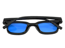 Classic Elegant Vintage Retro Style SUNGLASSES Black Frame - Blue Lens 80841