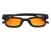 Classic Elegant Vintage Retro Style SUNGLASSES Black Frame - Orange Lens 80841