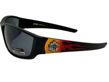 Motorcycle Riding Biker Sporty Wrap Around Choppers SUNGLASSES Safety Eyewear - Orange Flames 6763