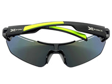 Oversized Sporty Wrap Around Cycling Fishing Biker SUNGLASSES Large Black Frame - Green & Blue Lens 5204