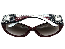 Classy Elegant Western Cowgirl Style Montana West SUNGLASSES Maroon Frame - Bling Texas Flag SGS-TX03