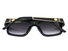 Classic Vintage Retro Luxury Hip Hop Rapper Style SUNGLASSES Large Black & Gold Frame 3078