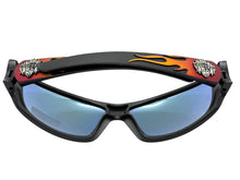 Motorcycle Riding Biker Sporty Wrap Around Choppers SUNGLASSES Safety Eyewear - Orange Flames 6763