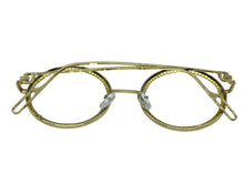 Classy Elegant Luxury Modern Hip Hop Style Bling EYEGLASSES Large Round Gold Frame E0654