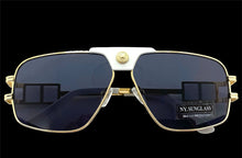 Oversized Classic Luxury Designer Aviator Style SUNGLASSES Large Gold Frame 8372