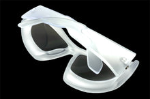 Oversized Modern Futuristic Biker Sporty Wrap SUNGLASSES Thick Clear Frosted Frame 80621