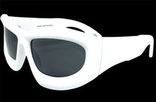 Oversized Modern Futuristic Biker Sporty Wrap SUNGLASSES Thick White Frame 80621