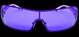 Classic Modern Retro Shield Wrap Style SUNGLASSES Sleek Purple Frame 5276