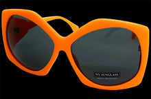 Oversized Vintage Retro Style SUNGLASSES Huge Orange Frame 9862