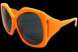 Oversized Vintage Retro Style SUNGLASSES Huge Orange Frame 9862