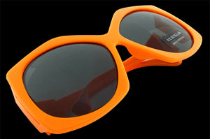 Oversized Vintage Retro Style SUNGLASSES Huge Orange Frame 9862