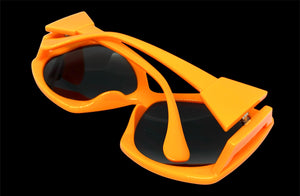 Oversized Vintage Retro Style SUNGLASSES Huge Orange Frame 9862