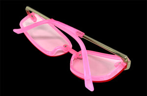 Classic Modern Contemporary Style SUNGLASSES Sleek Hot Pink Frame 80667