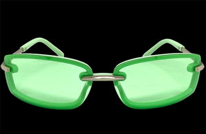 Classic Modern Contemporary Style SUNGLASSES Sleek Pastel Green Frame 80667
