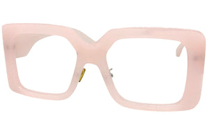 Classic Vintage Retro Style Large Square Pink Lensless Eye Glasses- Frame Only NO Lens 2036