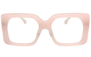 Classic Vintage Retro Style Large Square Pink Lensless Eye Glasses- Frame Only NO Lens 2036