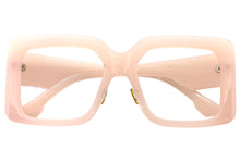 Classic Vintage Retro Style Large Square Pink Lensless Eye Glasses- Frame Only NO Lens 2036