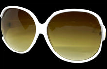Oversized Vintage Retro Style SUNGLASSES Huge White Frame 7376